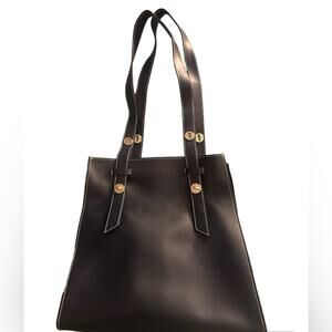 A. Bellucci Leather Navy Shoulder Bag with Adjustable Strap